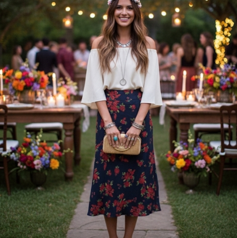 Favorite Daughter One That Got Away Floral Midi Skirt Size M